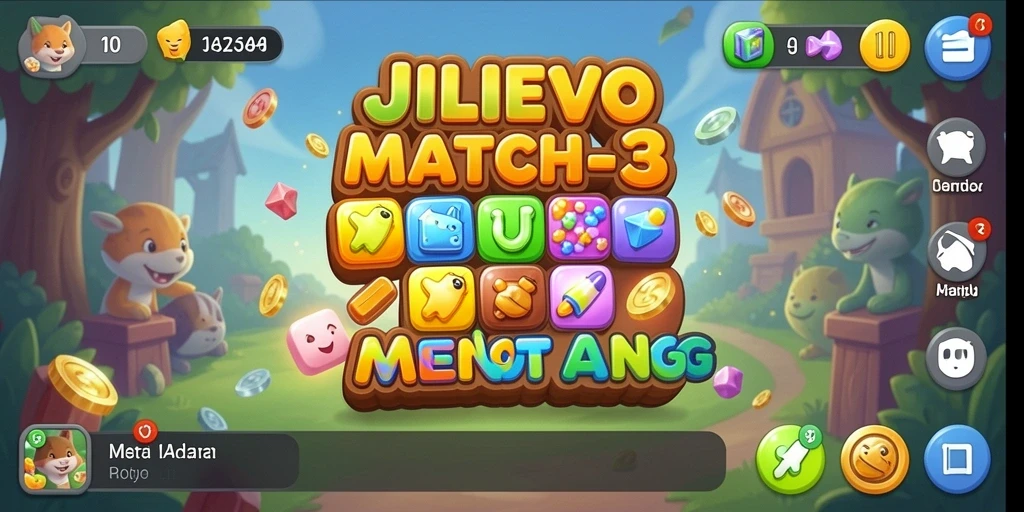 Tampilan menakjubkan dari gameplay Match-3 di JILIEVO.
