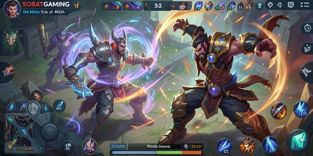 Screenshot menunjukkan pertarungan tim yang seru di SOBATGAMING.