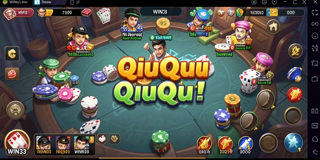 Tampilan gameplay seru QiuQiu di WIN33.